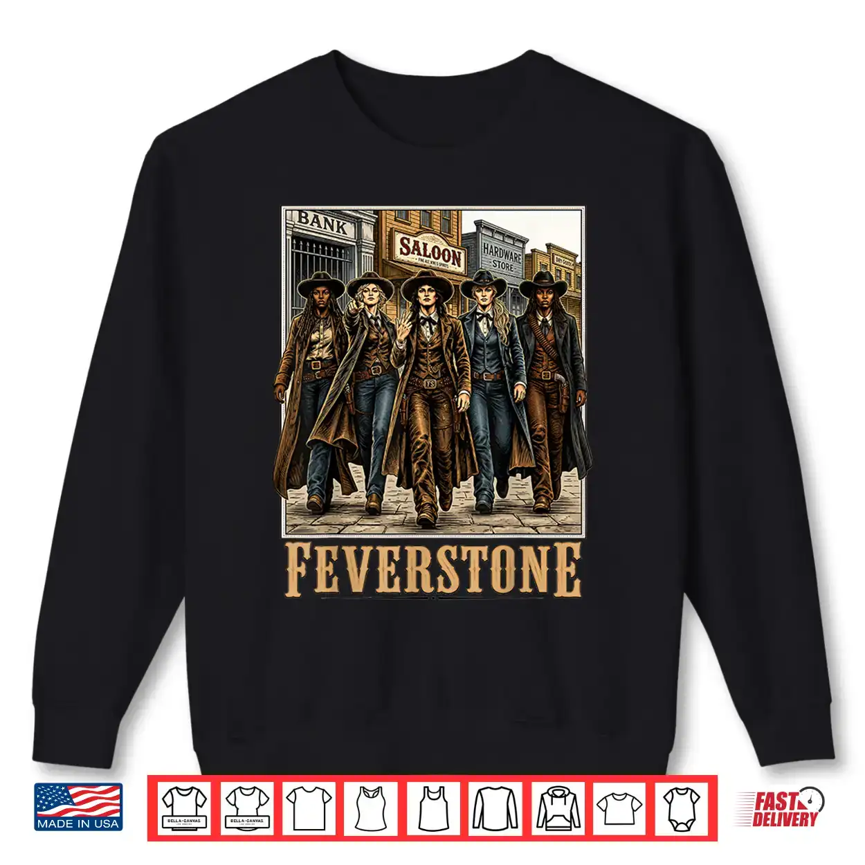 Feverstone Vintage Western Fearless Cowgirl Team Shirt Feverstone Vintage Western Fearless Cowgirl Team Shirt