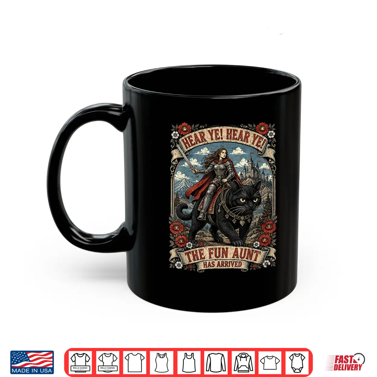 Funny Hear Ye Hear Ye The Fun Aunt Has Arrived Knight Cat Shirt Funny Hear Ye Hear Ye The Fun Aunt Has Arrived Knight Cat Shirt