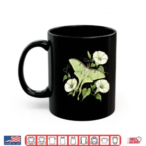 Mug Luna Moth Moonflower Botanical Art Cottagecore Nature Lover Shirt