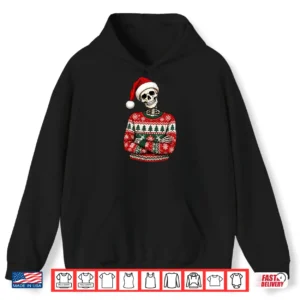 Skeleton Ugly Sweater Santa Hat Christmas Halloween Shirt 1 Hoodie Skeleton Ugly Sweater Santa Hat Christmas Halloween Shirt