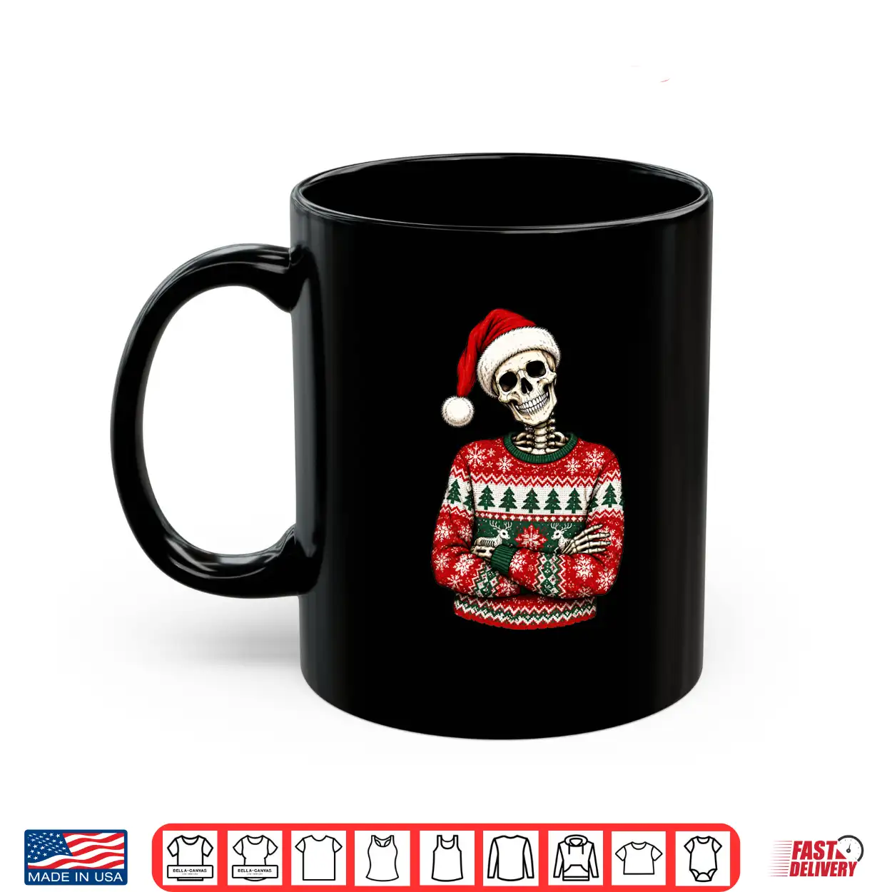 Skeleton Ugly Sweater Santa Hat Christmas Halloween Shirt Skeleton Ugly Sweater Santa Hat Christmas Halloween Shirt