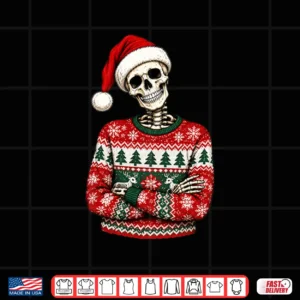 Skeleton Ugly Sweater Santa Hat Christmas Halloween Shirt 4 Design Skeleton Ugly Sweater Santa Hat Christmas Halloween Shirt