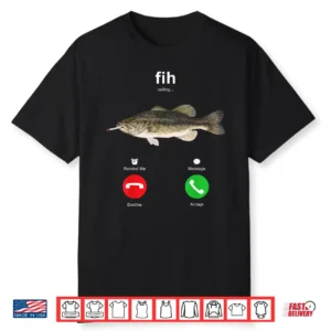 Fih Calling Smoking Fish Funny Fishing Meme Angler Shirt