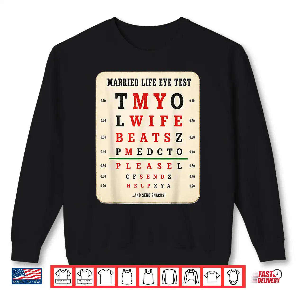 Married Life Eye Test Funny Humor Graphic Shirt Married Life Eye Test Funny Humor Graphic Shirt