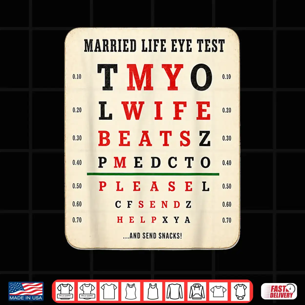 Married Life Eye Test Funny Humor Graphic Shirt Married Life Eye Test Funny Humor Graphic Shirt