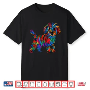 Scribble Dog Portrait Colorful Doodle Puppy Art Shirt