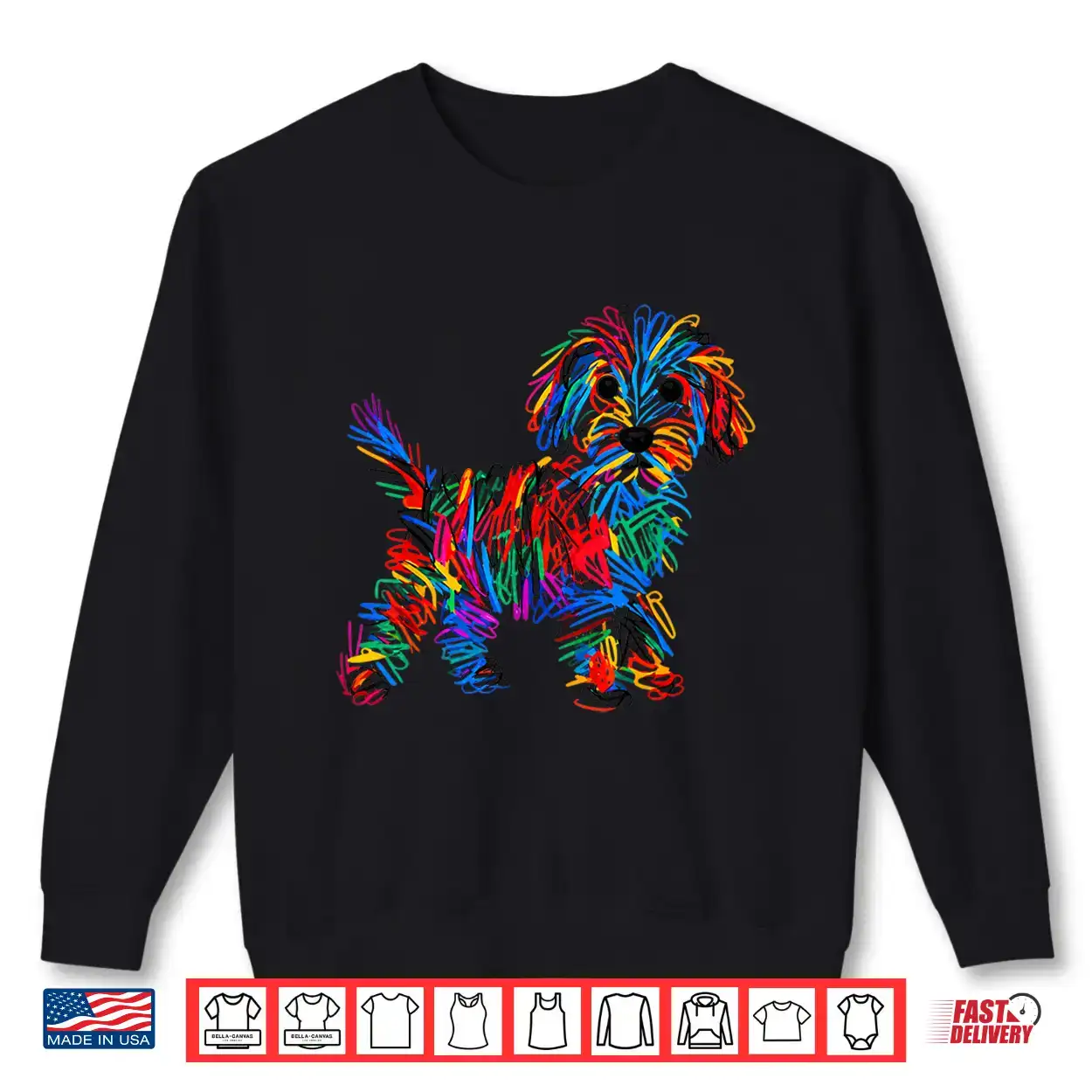 Scribble Dog Portrait Colorful Doodle Puppy Art Shirt Scribble Dog Portrait Colorful Doodle Puppy Art Shirt
