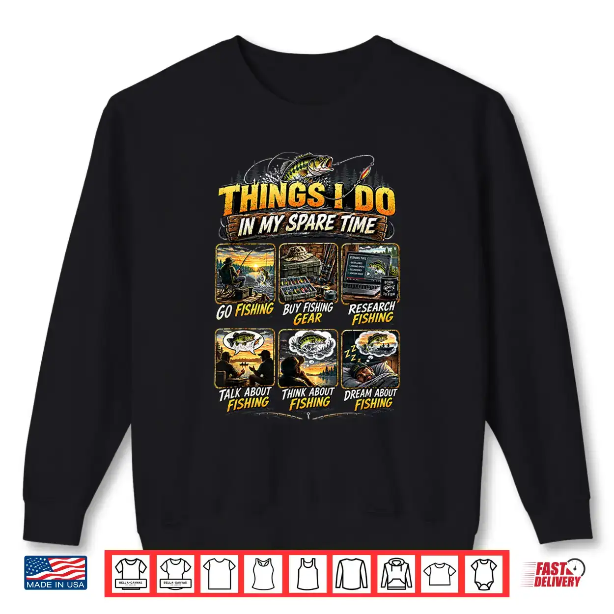 Things I Do In My Spare Time Funny Fishing Shirt Things I Do In My Spare Time Funny Fishing Shirt