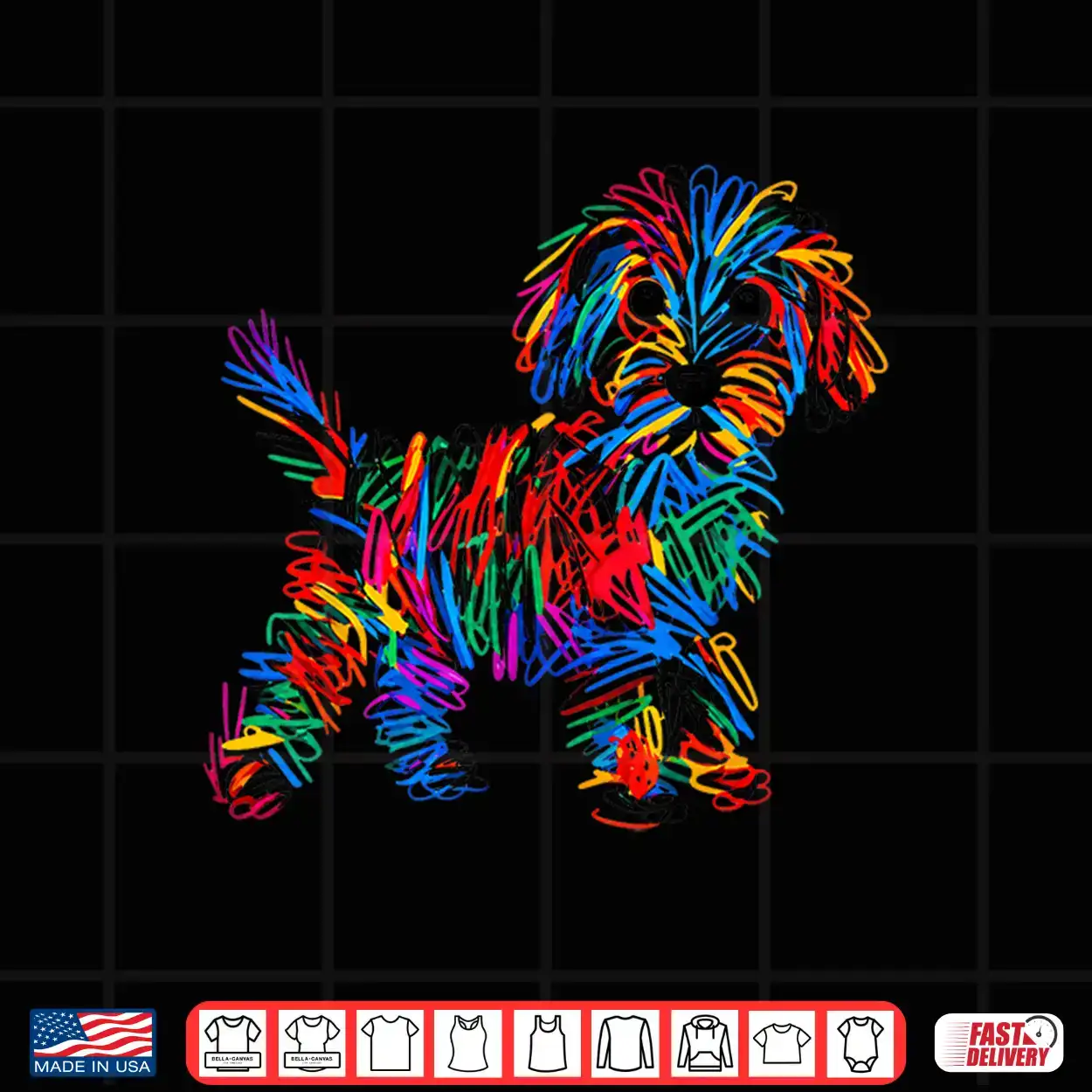 Scribble Dog Portrait Colorful Doodle Puppy Art Shirt Scribble Dog Portrait Colorful Doodle Puppy Art Shirt