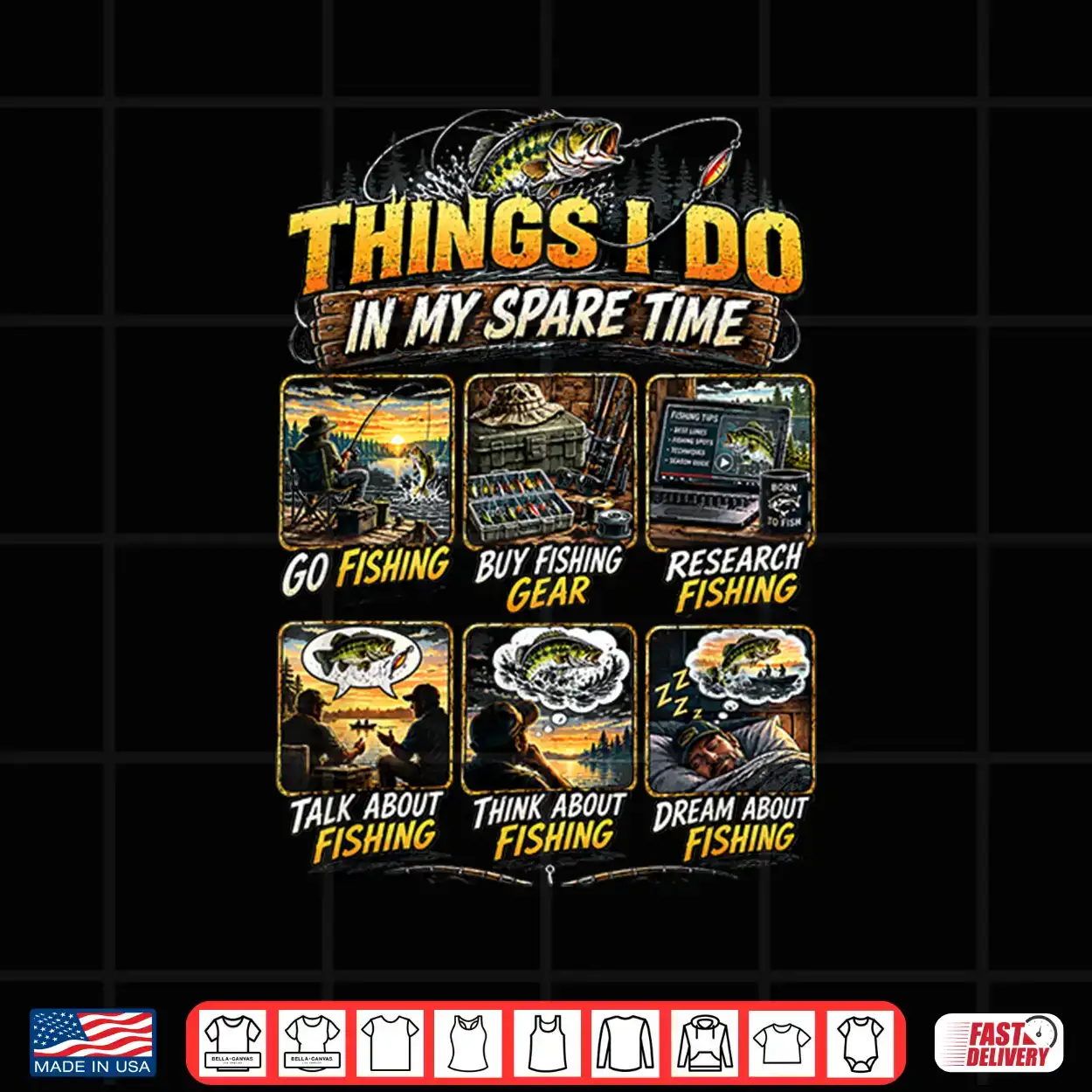 Things I Do In My Spare Time Funny Fishing Shirt Things I Do In My Spare Time Funny Fishing Shirt