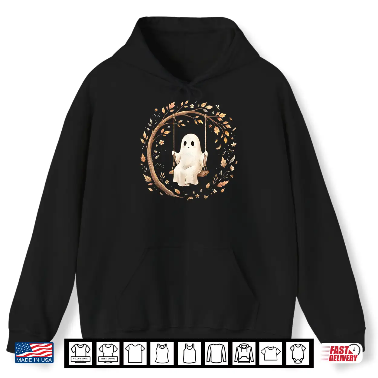 Cute Ghost Halloween Swing Spooky Fall Botanical Aesthetic Shirt Cute Ghost Halloween Swing Spooky Fall Botanical Aesthetic Shirt