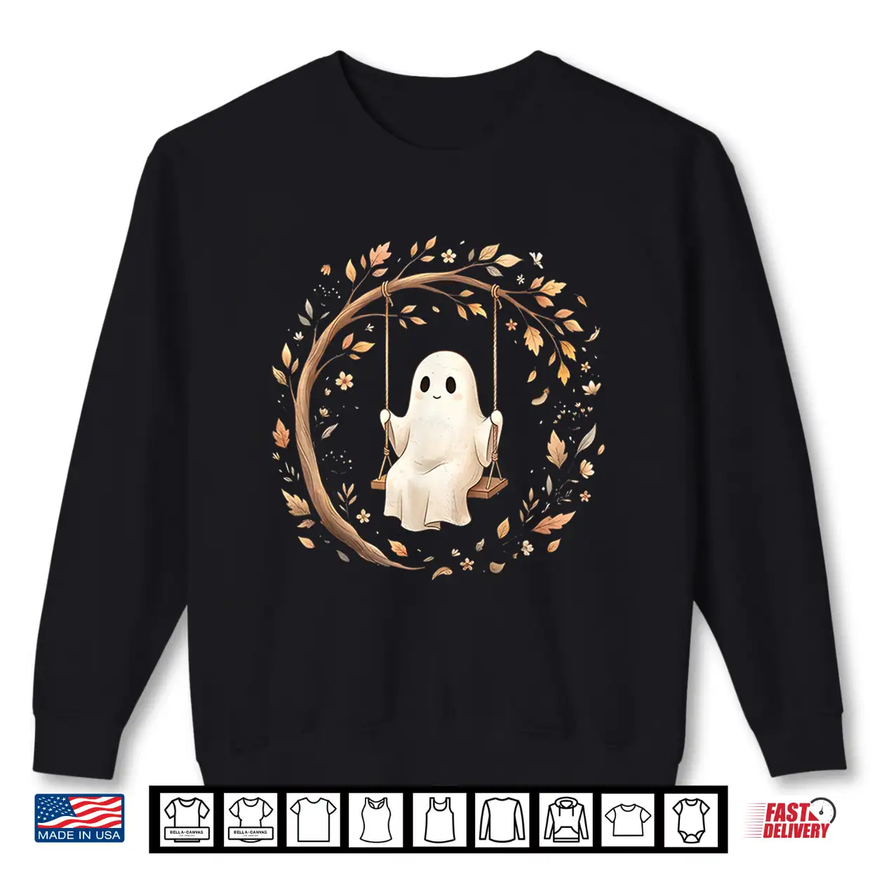 Cute Ghost Halloween Swing Spooky Fall Botanical Aesthetic Shirt Cute Ghost Halloween Swing Spooky Fall Botanical Aesthetic Shirt