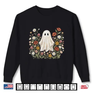 Cute Ghost Wildflower Cottagecore Halloween Botanical Ghost Shirt 2 Sweatshirt Cute Ghost Wildflower Cottagecore Halloween Botanical Ghost Shirt
