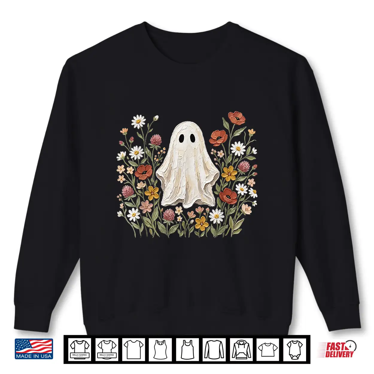 Cute Ghost Wildflower Cottagecore Halloween Botanical Ghost Shirt Cute Ghost Wildflower Cottagecore Halloween Botanical Ghost Shirt