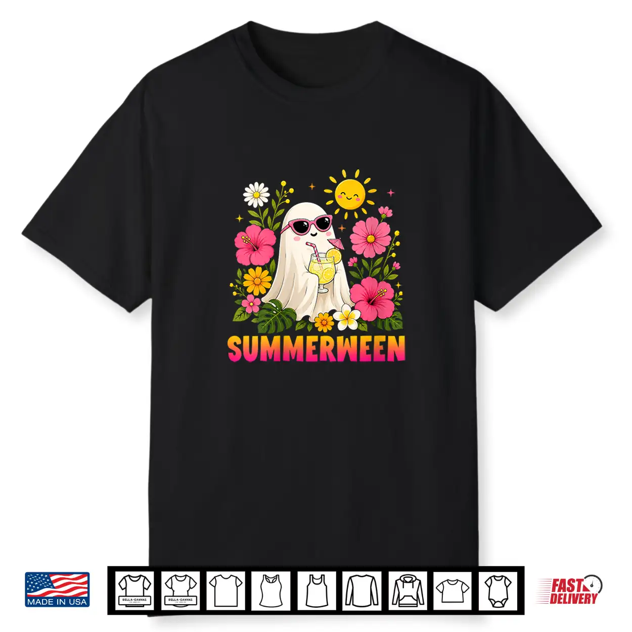 Funny Summerween Cute Spooky Ghost Halloween Beach Summer Shirt Funny Summerween Cute Spooky Ghost Halloween Beach Summer Shirt