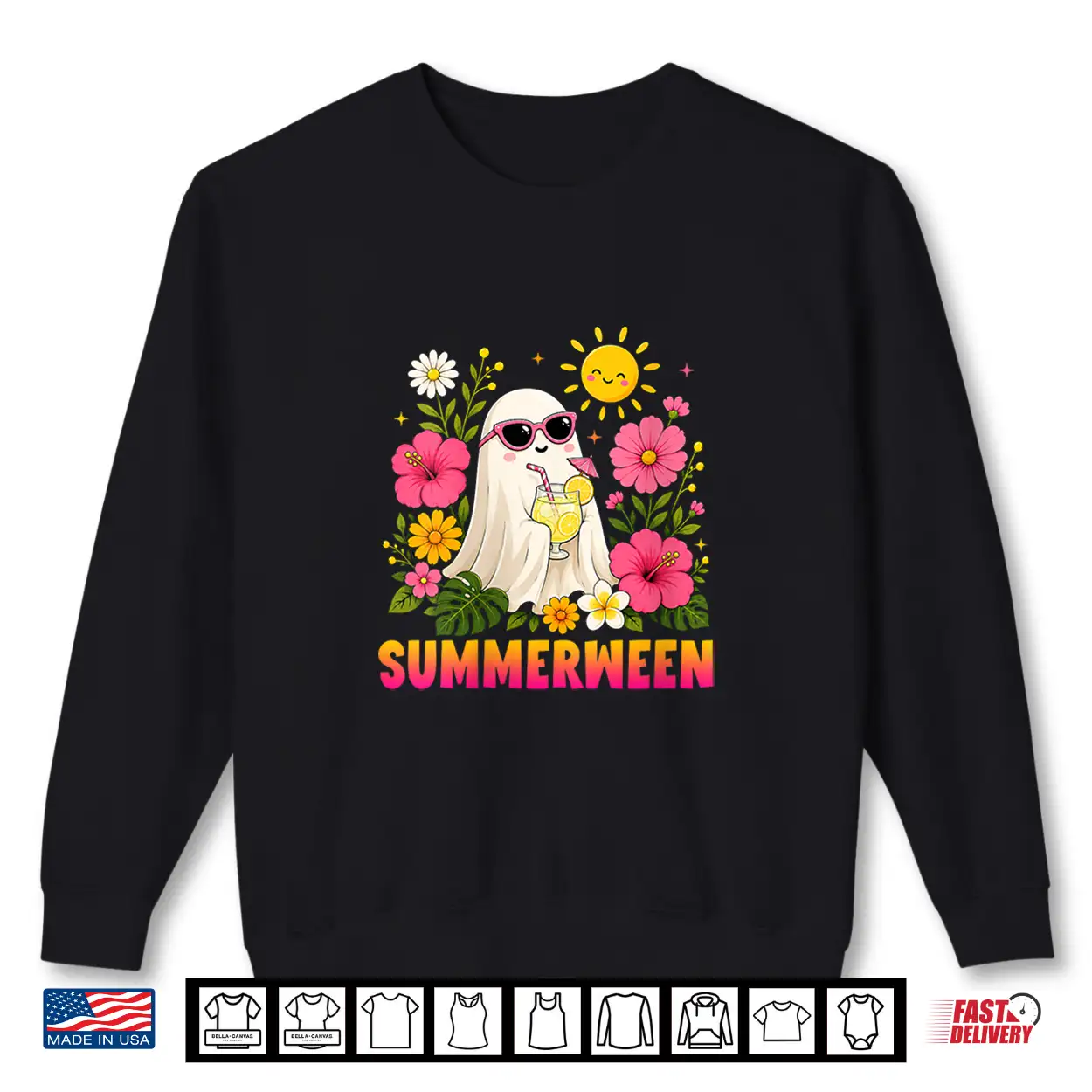 Funny Summerween Cute Spooky Ghost Halloween Beach Summer Shirt Funny Summerween Cute Spooky Ghost Halloween Beach Summer Shirt