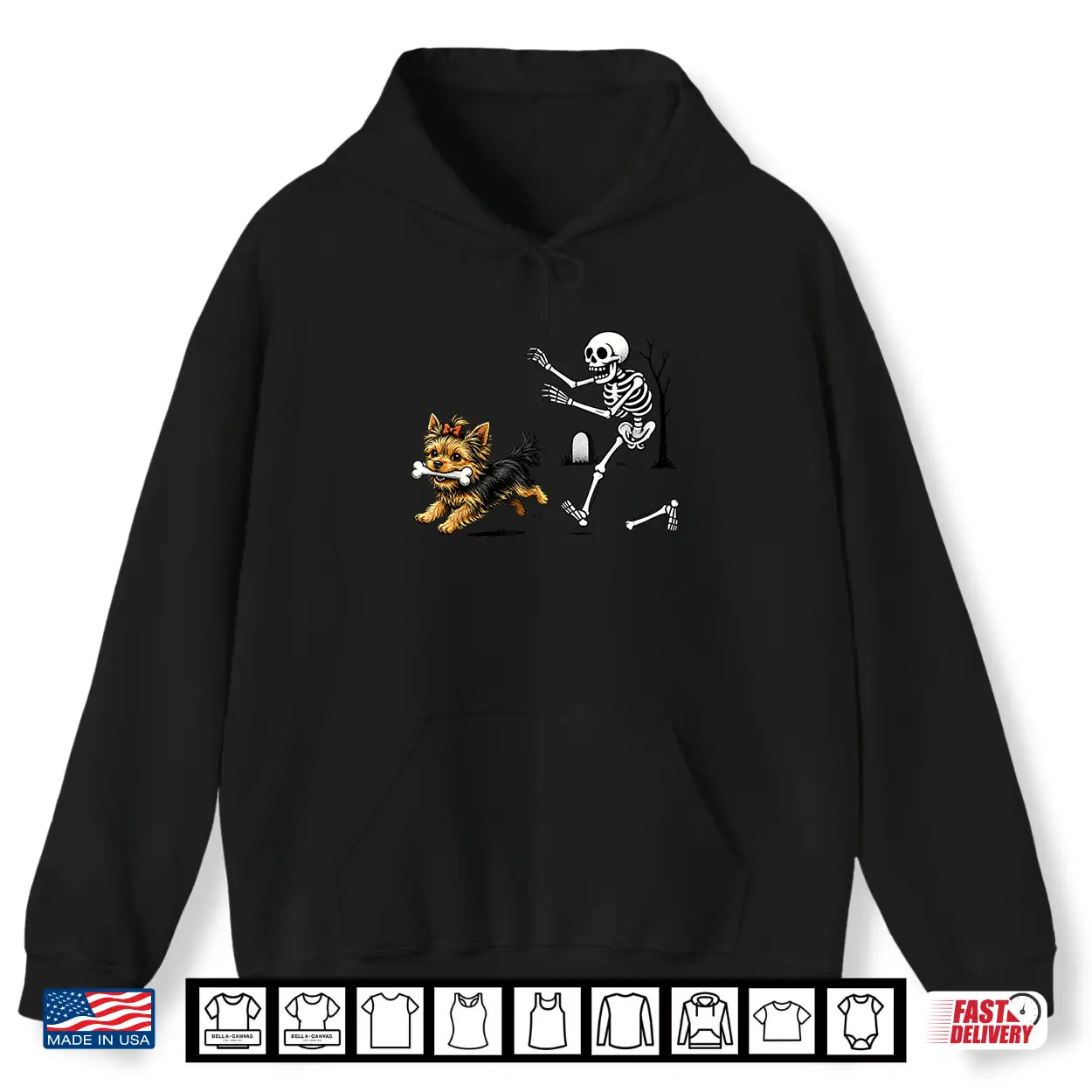 Funny Yorkie Skeleton And Halloween Shirt Funny Yorkie Skeleton And Halloween Shirt