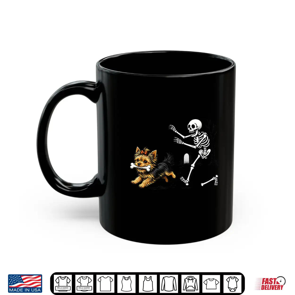 Funny Yorkie Skeleton And Halloween Shirt Funny Yorkie Skeleton And Halloween Shirt