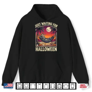 Just Waiting For Halloween Skeleton Beach Shirt 1 Hoodie Just Waiting for Halloween Skeleton Beach Shirt
