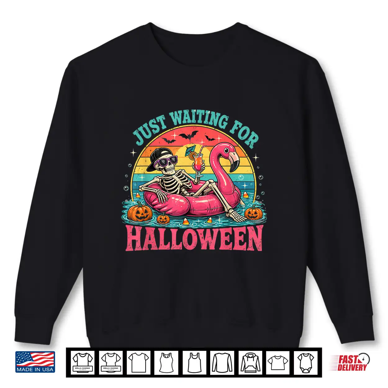 Just Waiting For Halloween Spooky Summer Skeleton Men Women Shirt Just Waiting For Halloween Spooky Summer Skeleton Men Women Shirt
