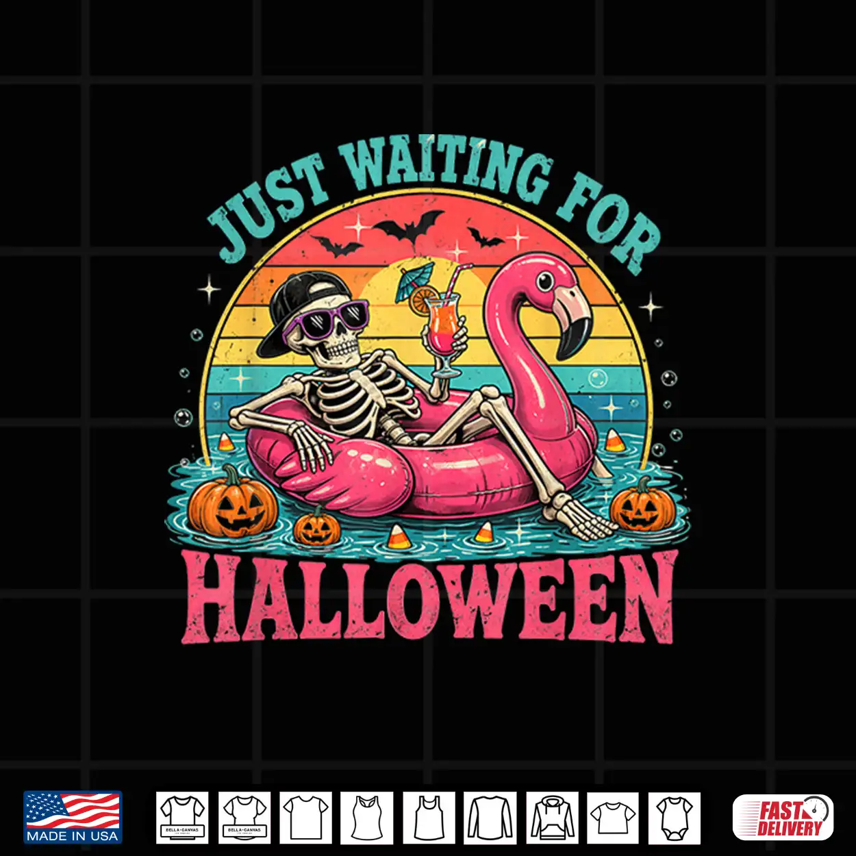 Just Waiting For Halloween Spooky Summer Skeleton Men Women Shirt Just Waiting For Halloween Spooky Summer Skeleton Men Women Shirt