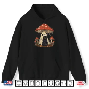 Mushroom Ghost Cottagecore Halloween Ghost And Black Cat Shirt 1 Hoodie Mushroom Ghost Cottagecore Halloween Ghost and Black Cat Shirt