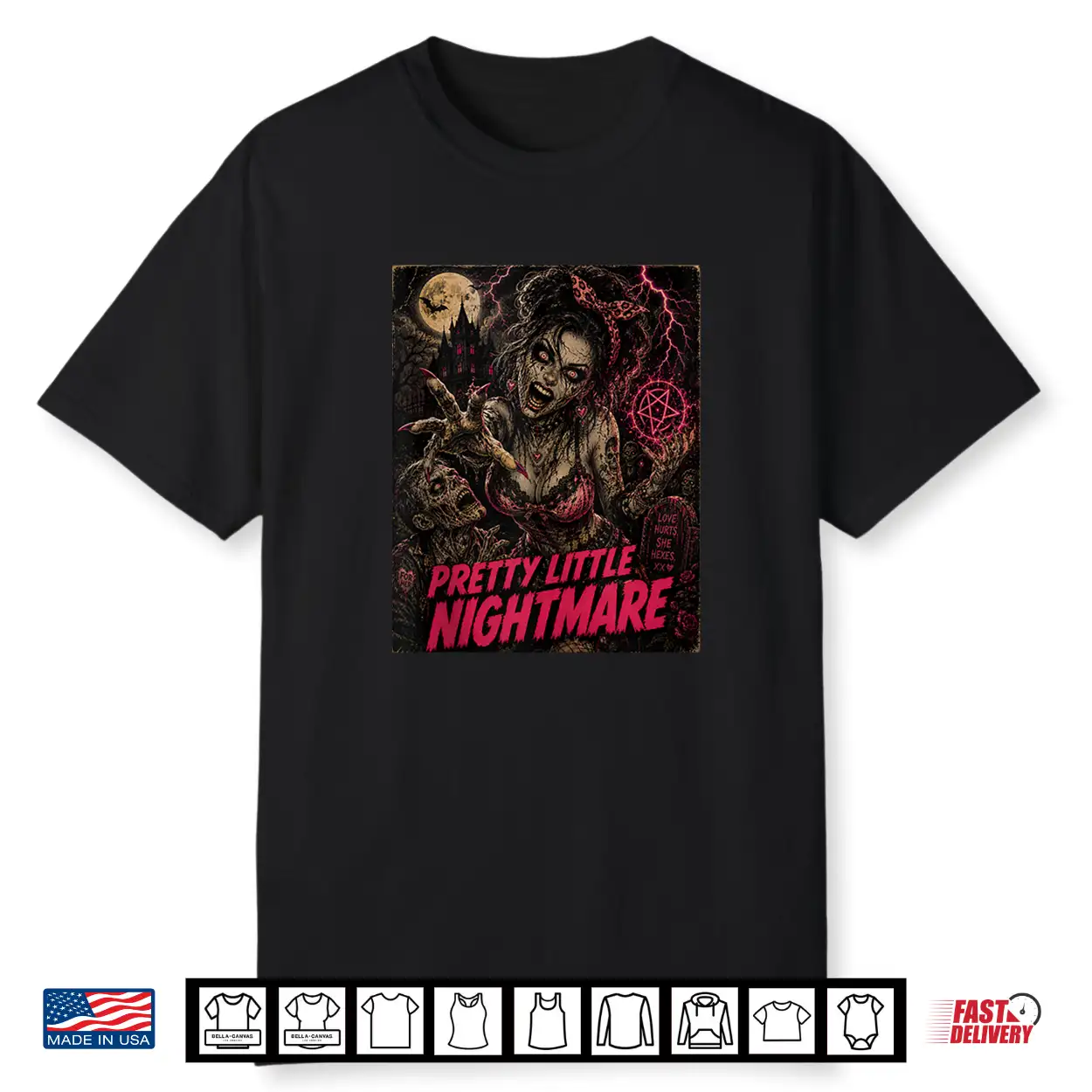 Pretty Little Nightmare Dark Humor Goth Glam Crazy Women Alt Shirt Pretty Little Nightmare Dark Humor Goth Glam Crazy Women Alt Shirt