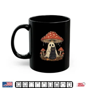 Mushroom Ghost Cottagecore Halloween Ghost And Black Cat Shirt 3 Mug Mushroom Ghost Cottagecore Halloween Ghost and Black Cat Shirt