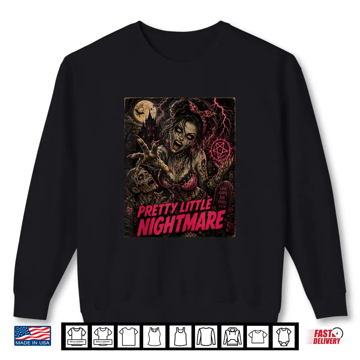 Pretty Little Nightmare Dark Humor Goth Glam Crazy Women Alt Shirt Pretty Little Nightmare Dark Humor Goth Glam Crazy Women Alt Shirt