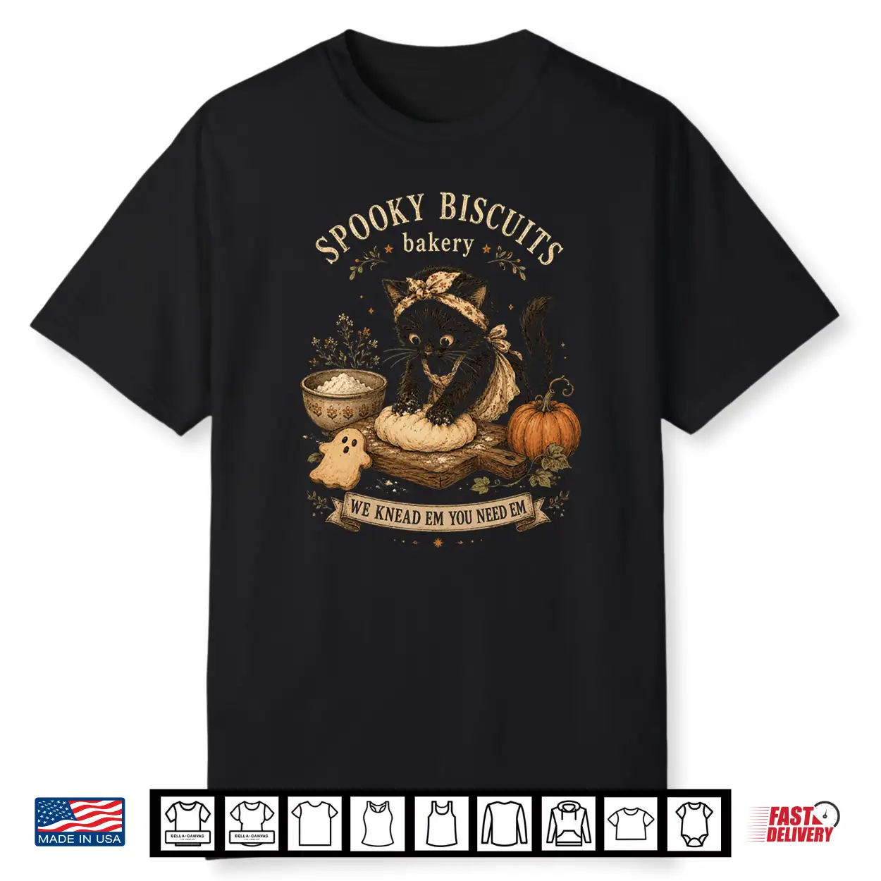 Spooky Biscuits Bakery Funny Black Cat Baking Halloween Tee Shirt Spooky Biscuits Bakery Funny Black Cat Baking Halloween Tee Shirt