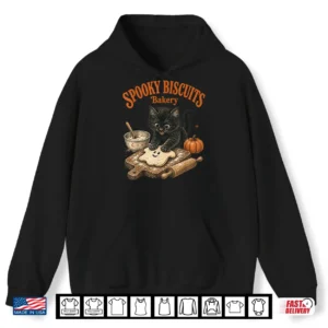 Spooky Biscuits Bakery Club Funny Black Cat Baking Ghost Shirt 1 Hoodie Spooky Biscuits Bakery Club Funny Black Cat Baking Ghost Shirt