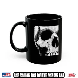 Mug Skull Grunge Black White Art Graphic for Men Women Halloween Shirt