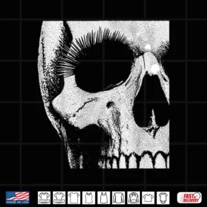 Design Skull Grunge Black White Art Graphic for Men Women Halloween Shirt