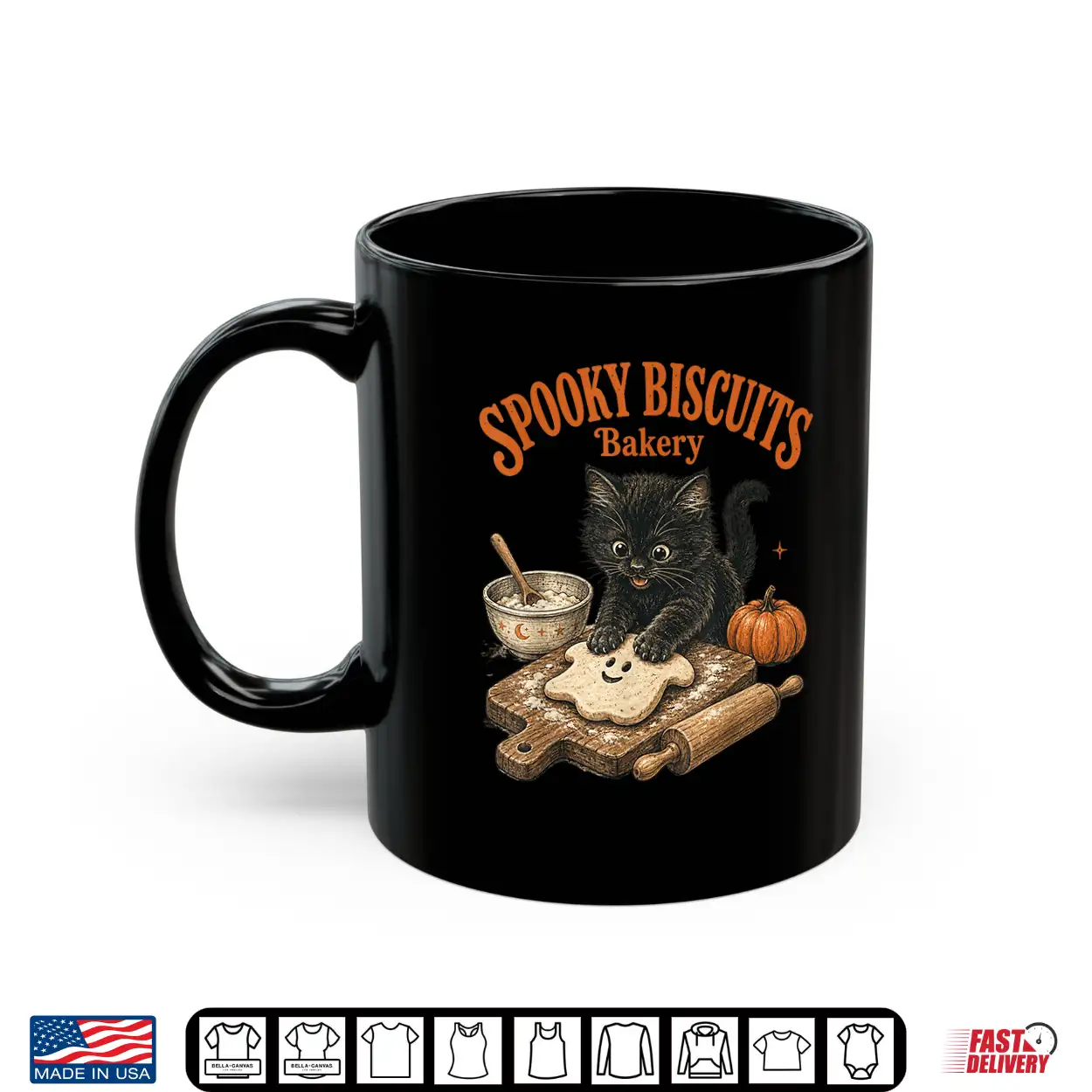 Spooky Biscuits Bakery Club Funny Black Cat Baking Ghost Shirt Spooky Biscuits Bakery Club Funny Black Cat Baking Ghost Shirt