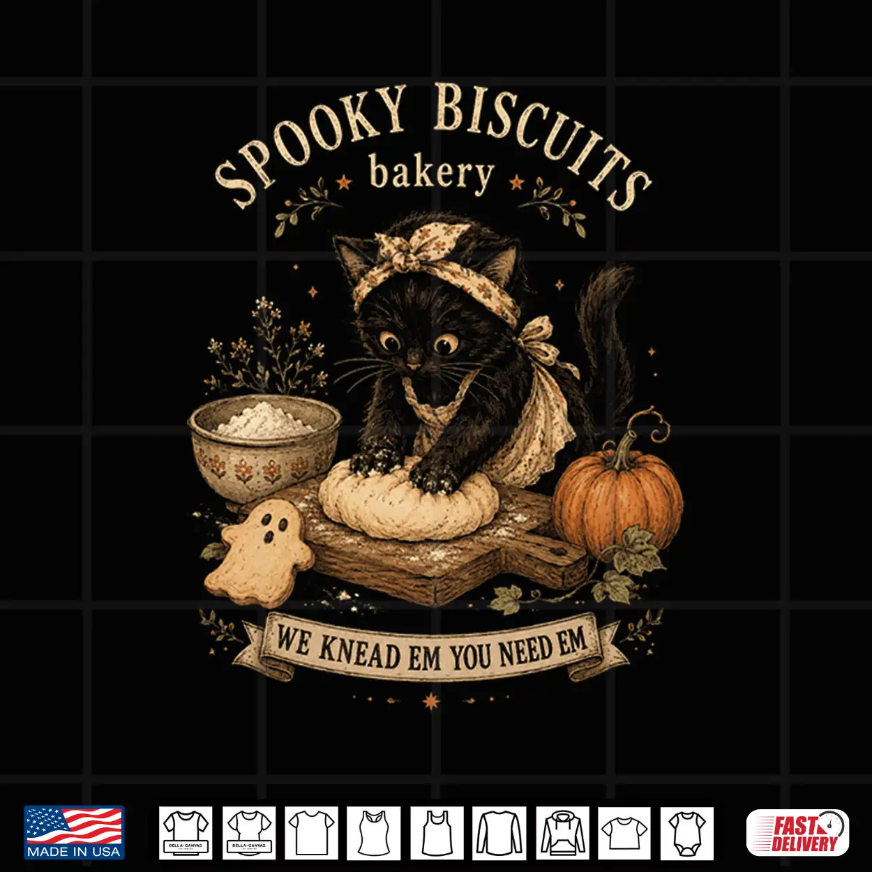 Spooky Biscuits Bakery Funny Black Cat Baking Halloween Tee Shirt Spooky Biscuits Bakery Funny Black Cat Baking Halloween Tee Shirt