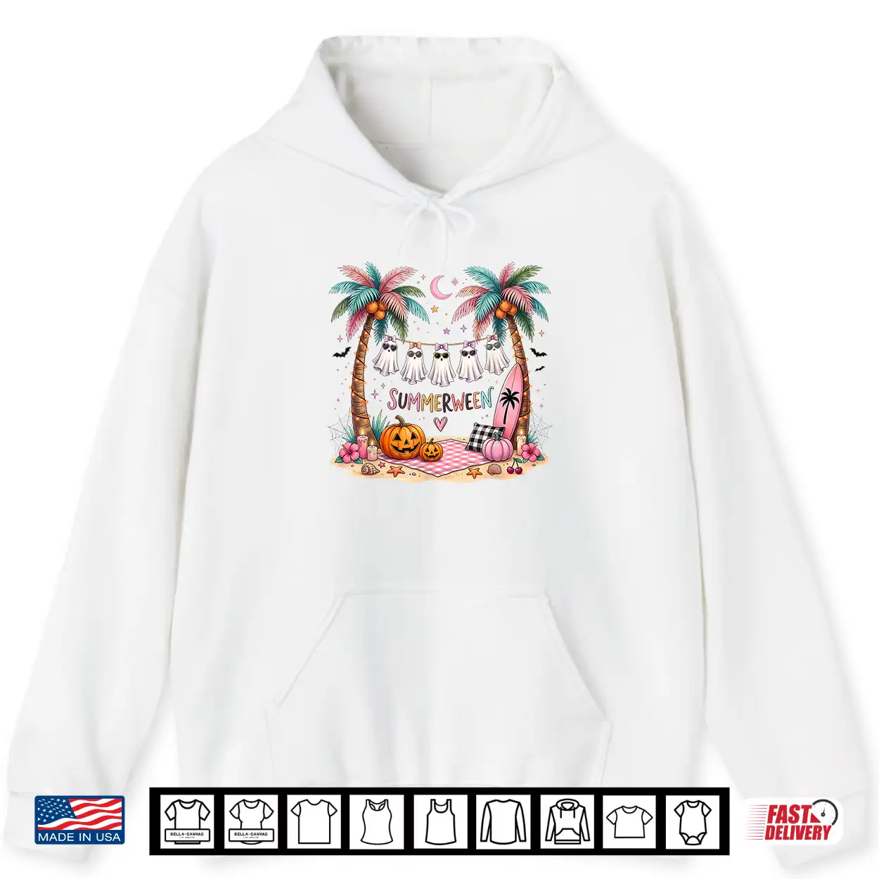 Summerween Palm Trees Ghosts Beach Halloween Shirt Summerween Palm Trees Ghosts Beach Halloween Shirt