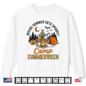 Summerween Where Summer Gets Spooky Camping Skeleton Camper Shirt 2 Sweatshirt Summerween Where Summer Gets Spooky Camping Skeleton Camper Shirt