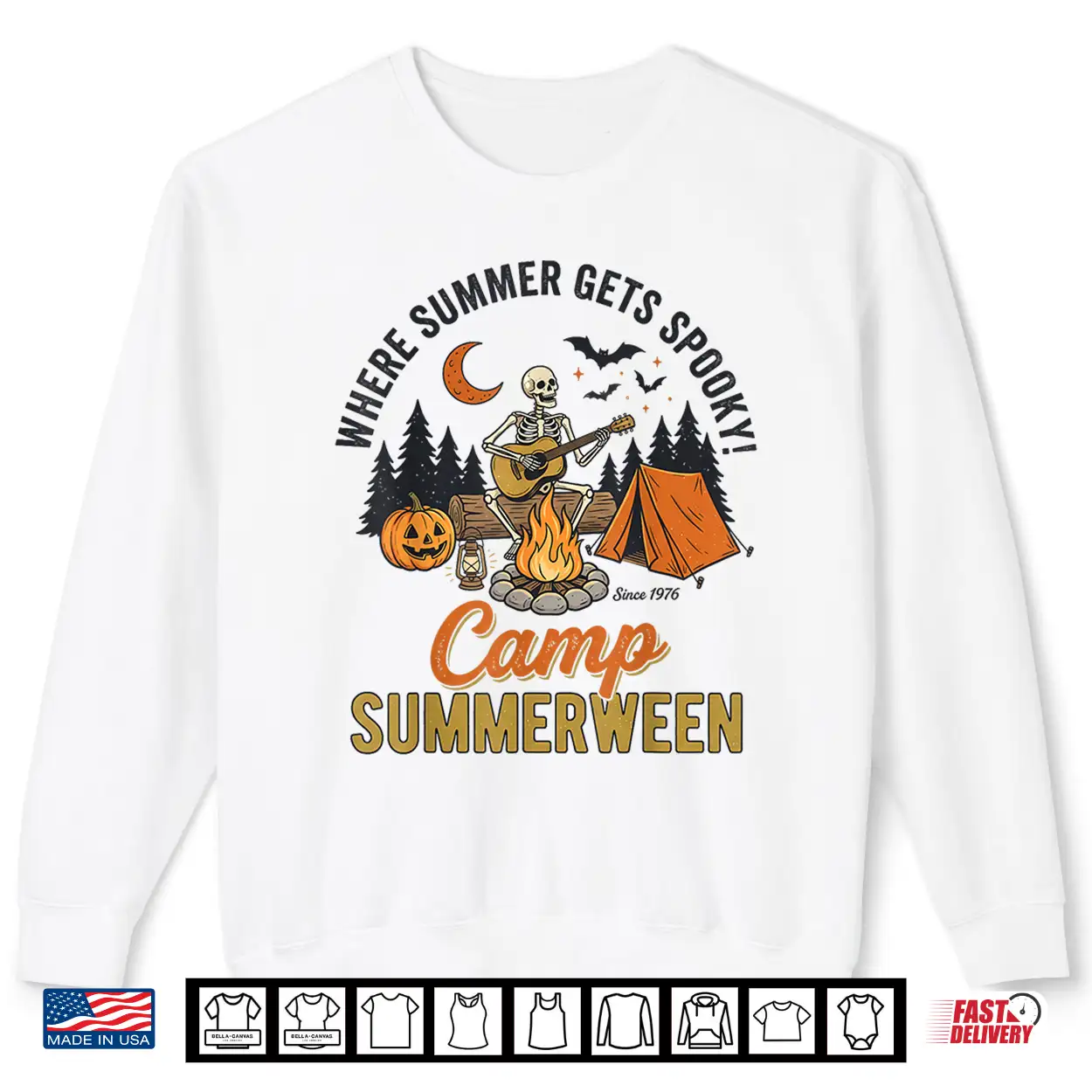 Summerween Where Summer Gets Spooky Camping Skeleton Camper Shirt Summerween Where Summer Gets Spooky Camping Skeleton Camper Shirt