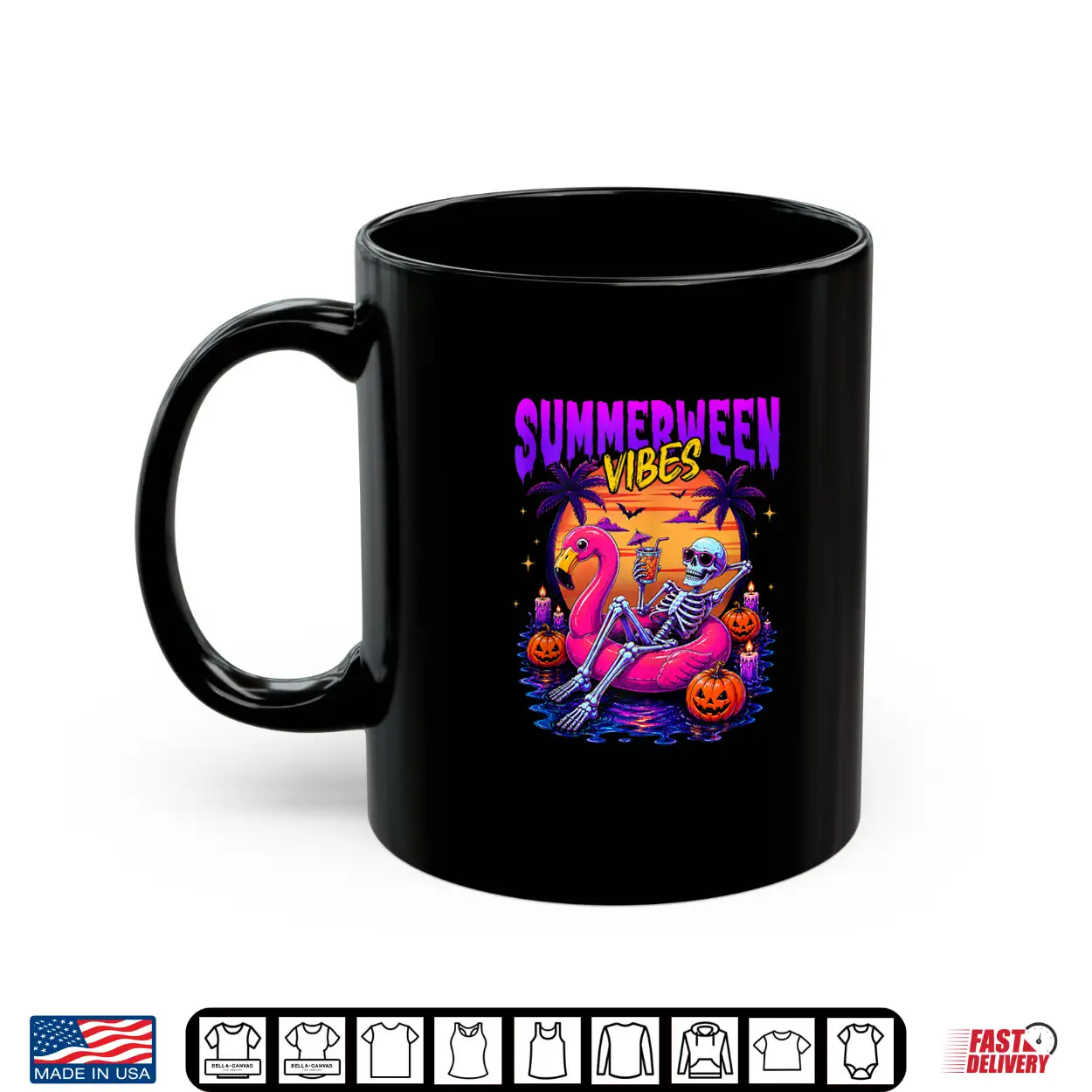Summerween Vibes Skeleton Floating In Flamingo Beach Summer Shirt Summerween Vibes Skeleton Floating In Flamingo Beach Summer Shirt