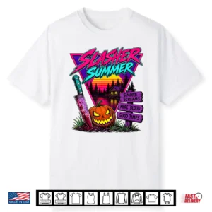 Vintage Summerween Slasher Summer Spooky Camp Halloween Cute Shirt