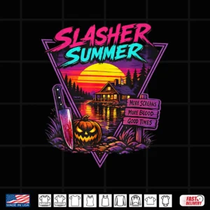 Vintage Spooky Camp Summerween Halloween 80S Slasher Summer Shirt 4 Design Vintage Spooky Camp Summerween Halloween 80s Slasher Summer Shirt