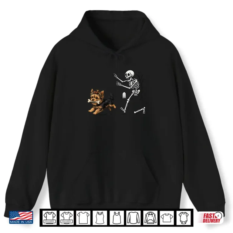 Yorkie Dog Skeleton Halloween Spooky Puppy Lover Shirt