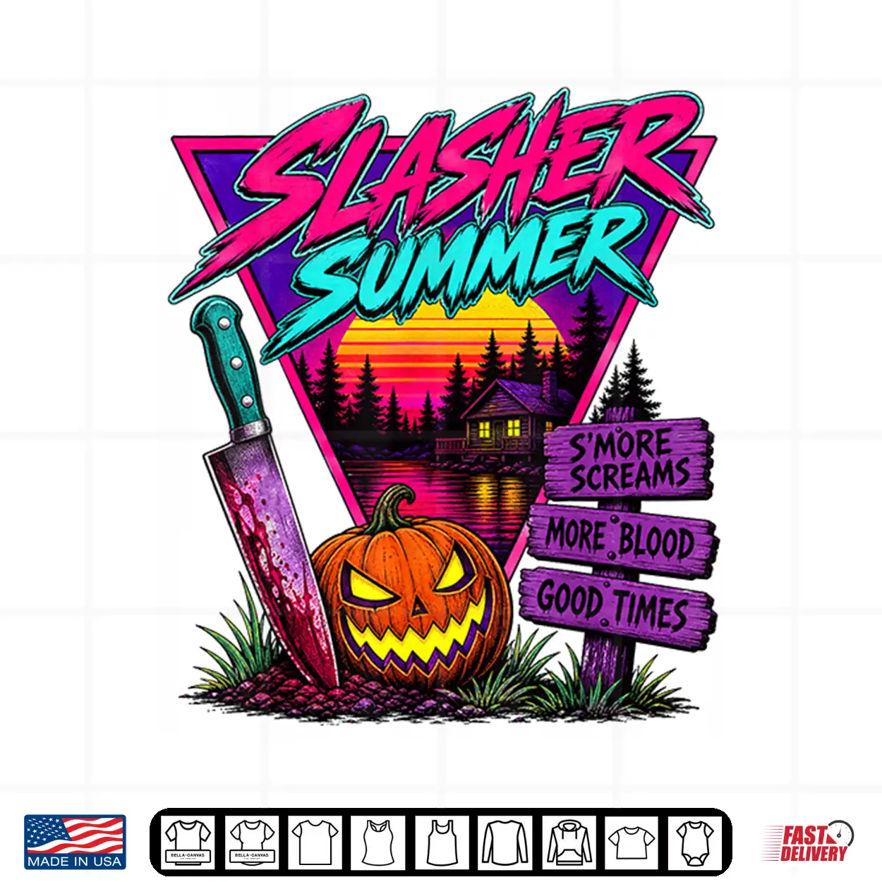 Vintage Summerween Slasher Summer Spooky Camp Halloween Cute Shirt Vintage Summerween Slasher Summer Spooky Camp Halloween Cute Shirt