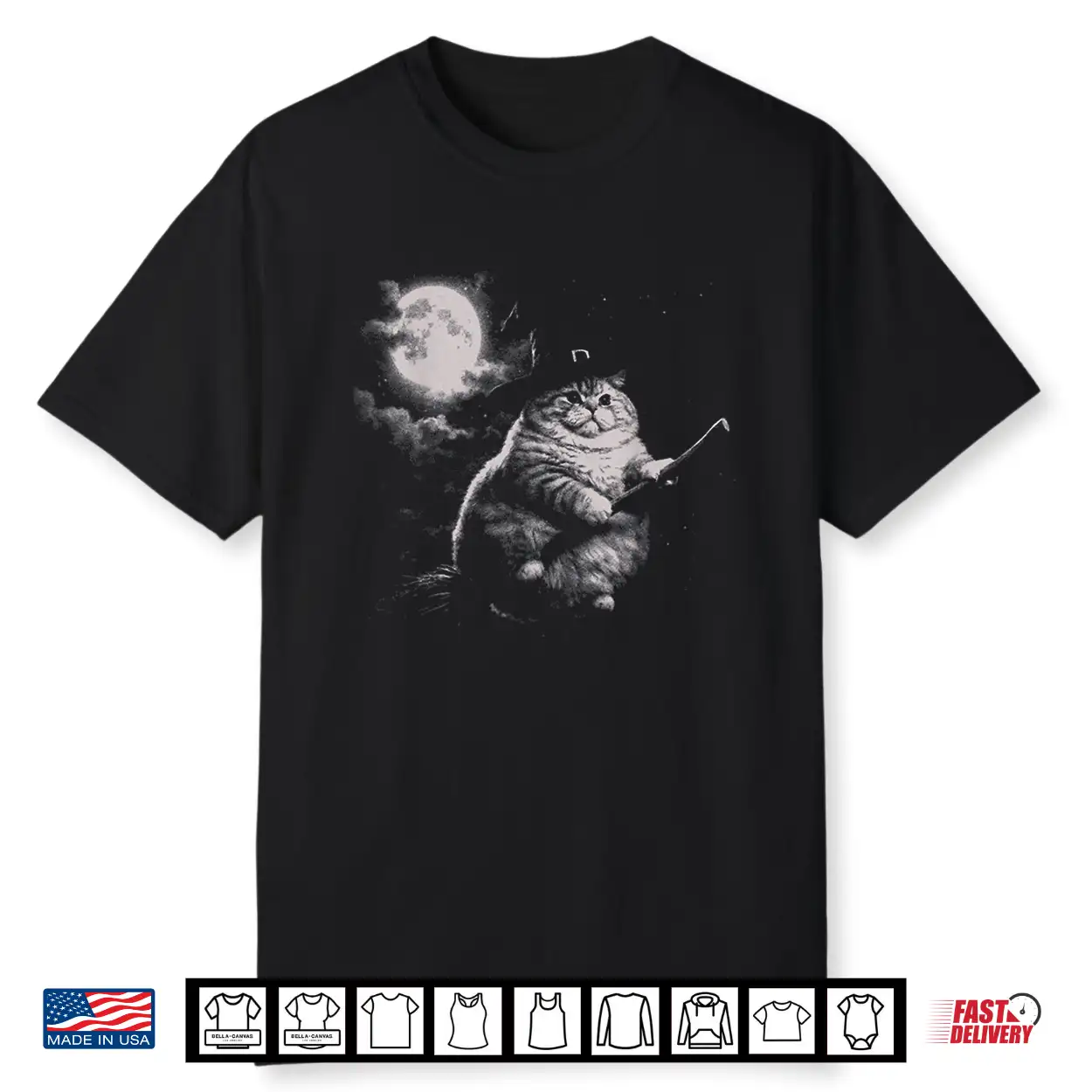 Chonk Witch Cat Meme Wizard Kitten Moon Shirt Chonk Witch Cat Meme Wizard Kitten Moon Shirt