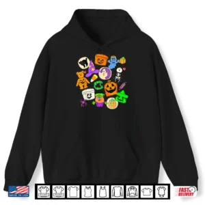Hoodie Cute Funny Boo Ghost Vintage 90s Halloween Collage Doodles Shirt