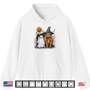 Cute Fall Highland Cow Spooky Ghost Autumn Pumpkin Halloween Shirt 1 Hoodie Cute Fall Highland Cow Spooky Ghost Autumn Pumpkin Halloween Shirt