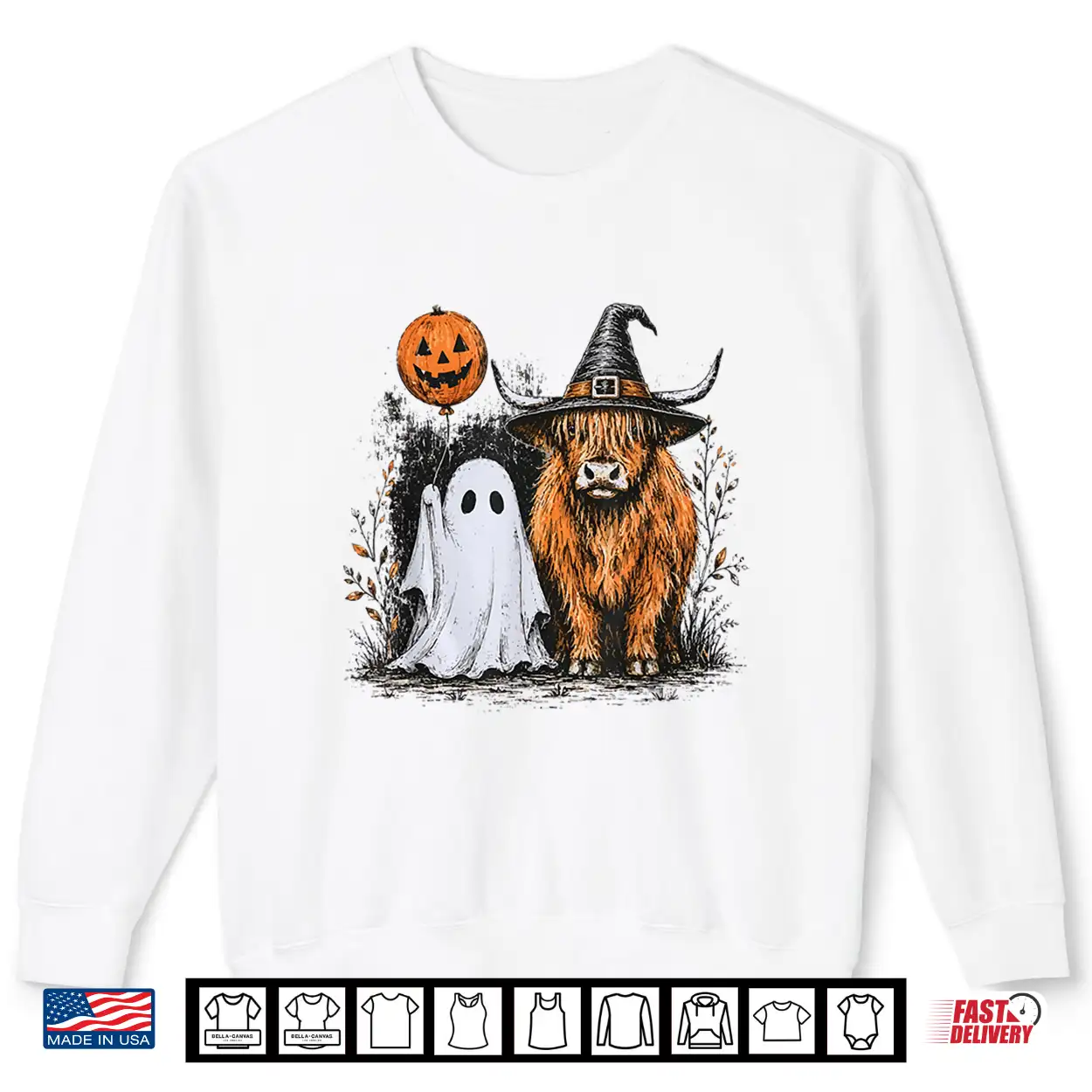 Cute Fall Highland Cow Spooky Ghost Autumn Pumpkin Halloween Shirt Cute Fall Highland Cow Spooky Ghost Autumn Pumpkin Halloween Shirt