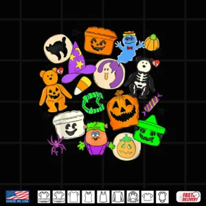 Design Cute Funny Boo Ghost Vintage 90s Halloween Collage Doodles Shirt