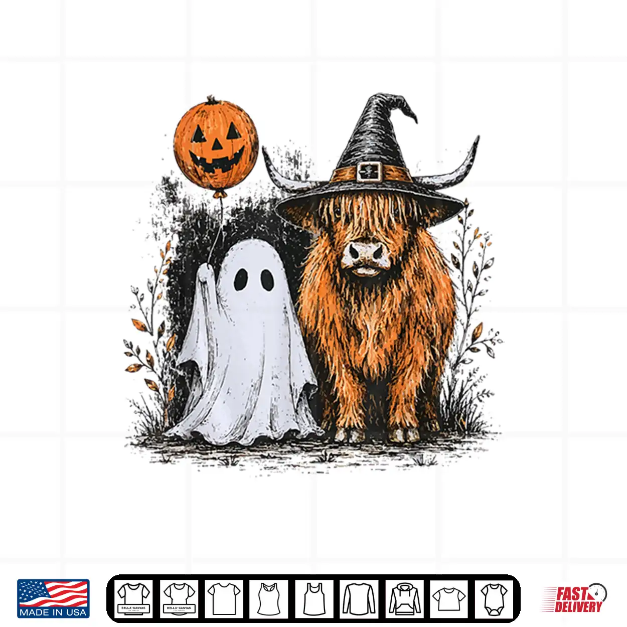 Cute Fall Highland Cow Spooky Ghost Autumn Pumpkin Halloween Shirt Cute Fall Highland Cow Spooky Ghost Autumn Pumpkin Halloween Shirt