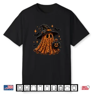 Cute Leopard Ghost Halloween Preppy Spooky Season Autumn Premium Tri Blend Shirt